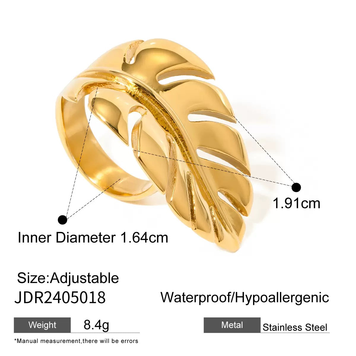 Golden Palm Ring – Statement Elegance